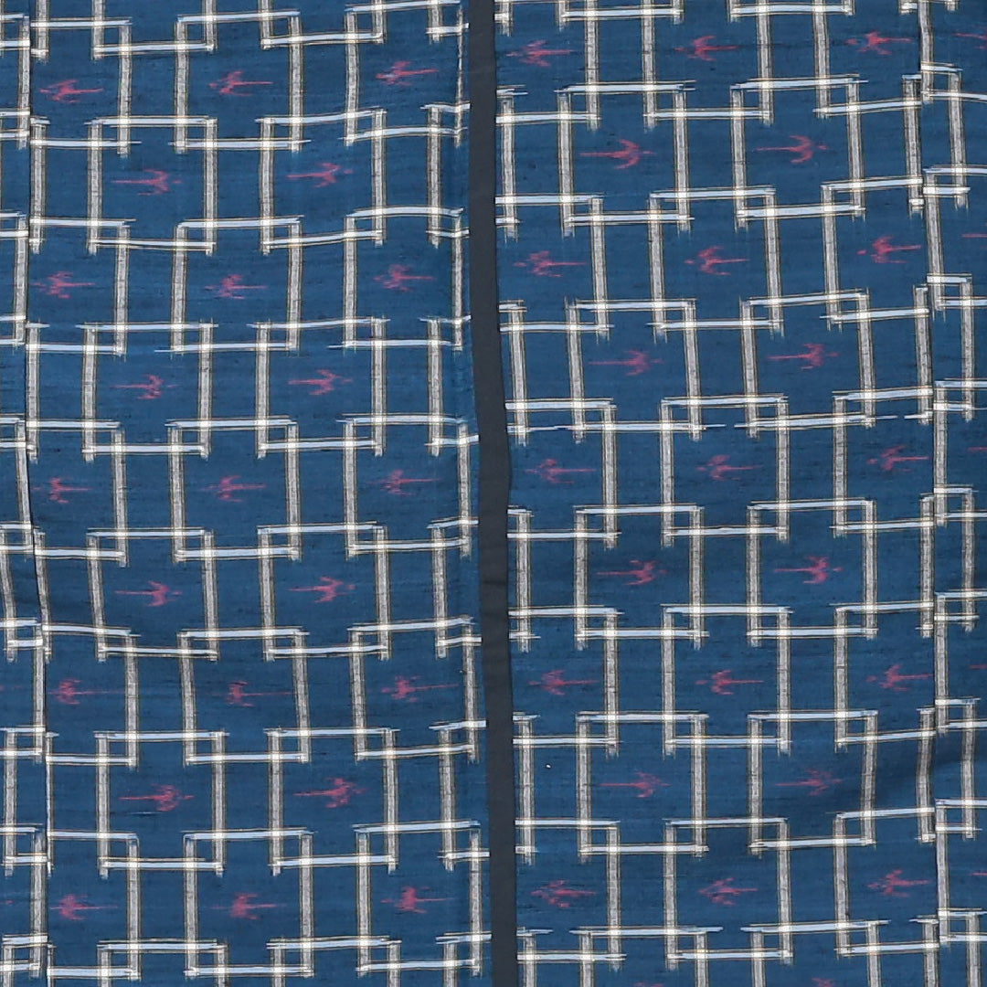 紬 単衣 身丈150cm 裄丈63cm 正絹 Sランク カジュアル 広衿 Sサイズ 燕 青系 RP 1223-12345