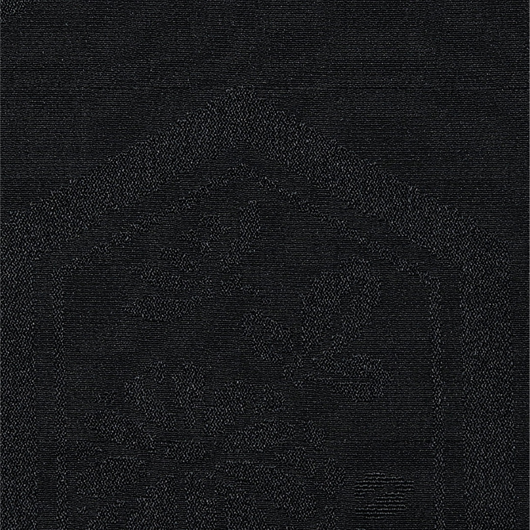 黒羽織 袷 身丈74cm 裄丈63cm 正絹 Sランク 一つ紋 (五三桐) セミフォーマル Sサイズ 紐あり 亀甲 菊 黒系 RP 1233-12868
