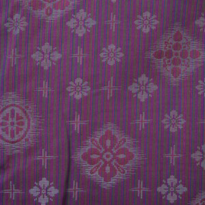 アンティーク 羽織 袷 身丈80.5cm 裄丈63cm  正絹 Bランク 紫系 紐あり 花菱 1217003144820