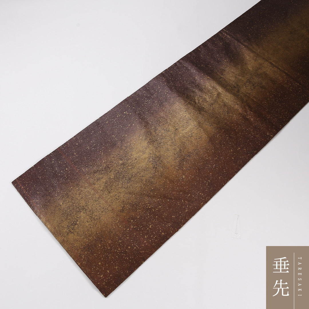 創作柄 袋帯 帯丈420cm 正絹 六通 インフォーマル 茶系 1243-02619