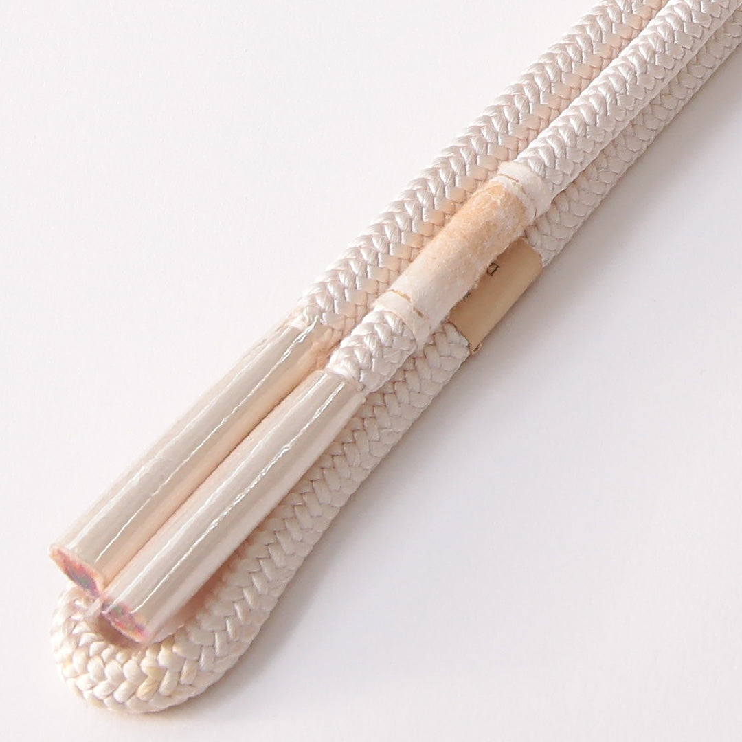 未使用品 帯締め 丸組紐 丸唐組 正絹 白系 水色系 1251-01828