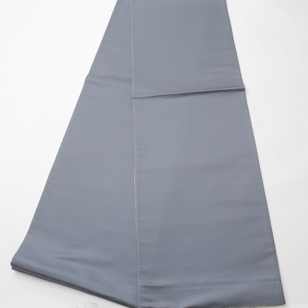 袋帯 帯丈444cm セミフォーマル 六通 Sランク 正絹 螺鈿織 遠山 金彩 グレー系 銀系 1223-00152