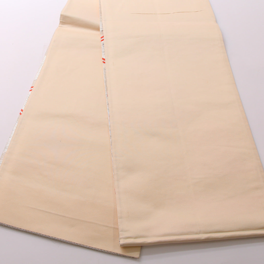 袋帯 帯丈432cm 正絹 六通 フォーマル 毘沙門亀甲 古典柄 クリーム系 1243-01665