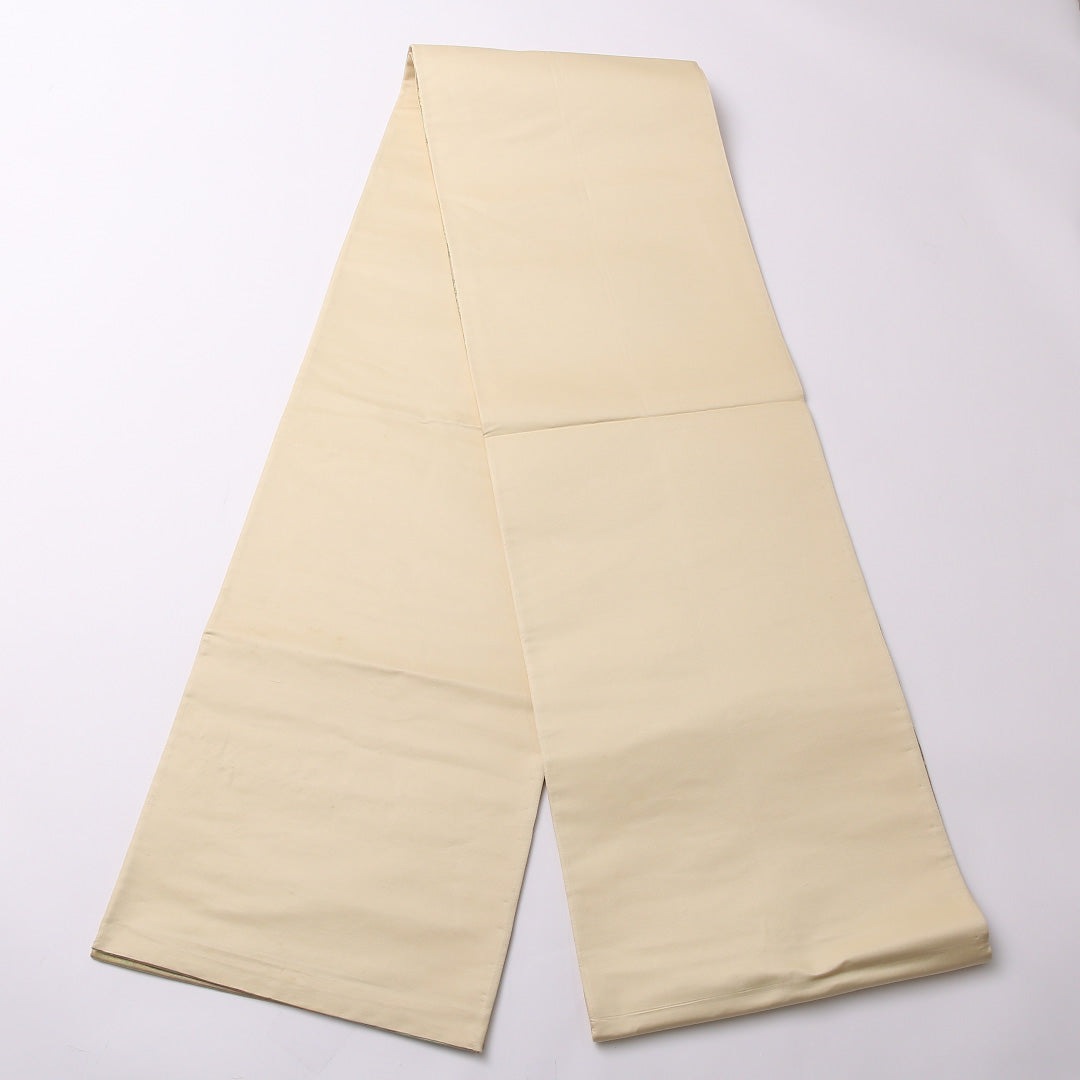 袋帯 帯丈418cm 正絹 六通 セミフォーマル 唐草華文 クリーム系 1243-01549