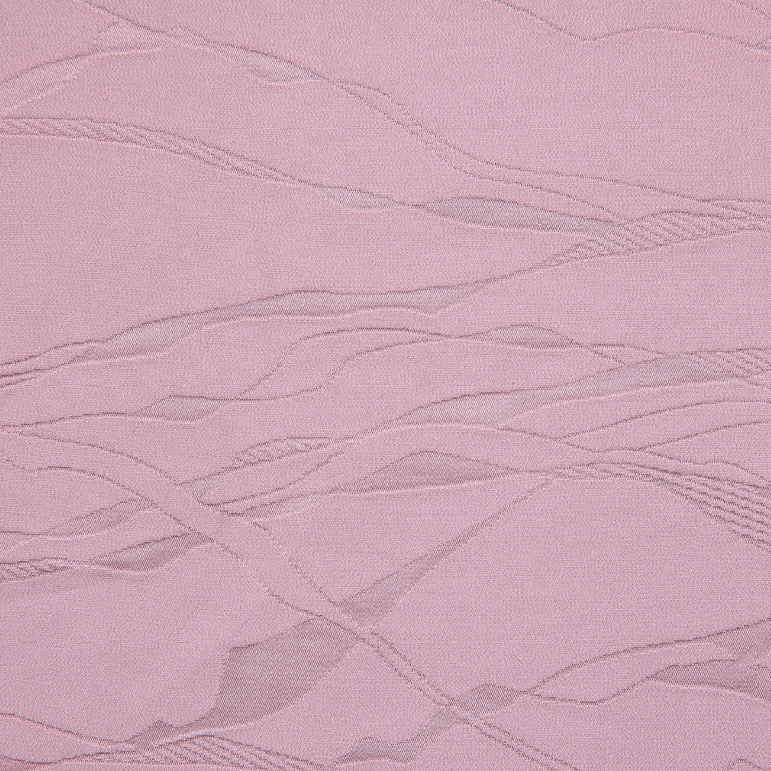 色無地 袷 身丈157cm 裄丈63cm 正絹 Bランク Mサイズ バチ衿 一つ紋（三つ割桔梗） セミフォーマル 紋意匠 創作柄 織り出し ピンク系 1214-15648