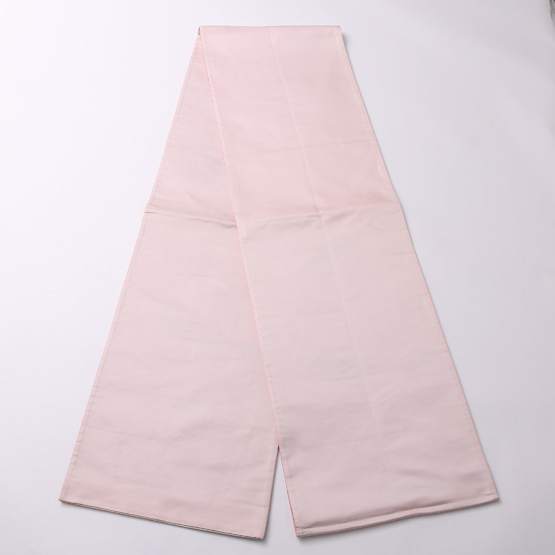 振袖用 袋帯 帯丈428cm ポリエステル 六通 亀甲 白系 ピンク系 1243-01572