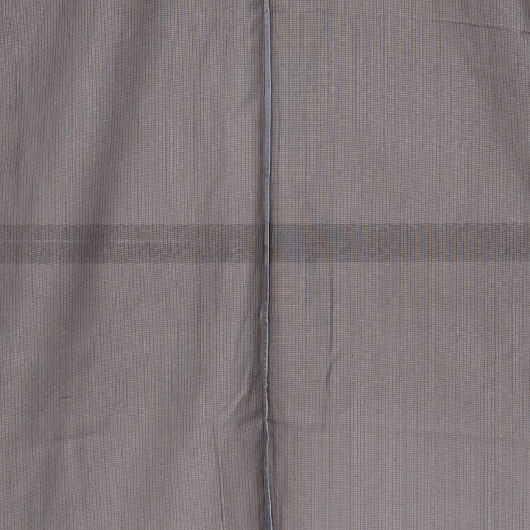 男着物 夏物 紗 身丈134cm 裄丈67cm 正絹 Sランク XSサイズ バチ衿 カジュアル 縞 クリーム系 茶系 1219-06290