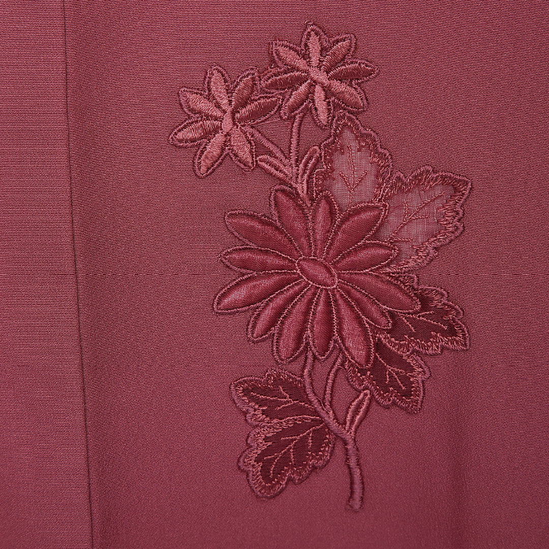 羽織 袷 身丈76cm 裄丈64cm 正絹 Sランク カジュアル Mサイズ オーガンジー 刺繍 紐あり 菊 ピンク系 RP 1232-13854