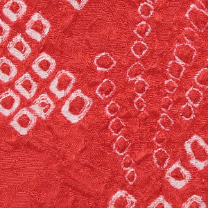 羽織 袷 身丈82cm 裄64cm ポリエステル 洗える着物 Sランク 総絞り 絵羽羽織 赤系 1217-00467