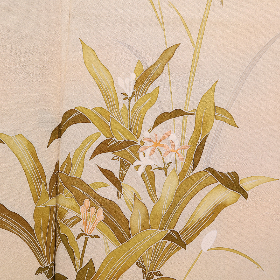 付下げ 袷 身丈156.5cm 裄63.5cm 正絹 彼岸花 ぼかし Cランク 1212-00847