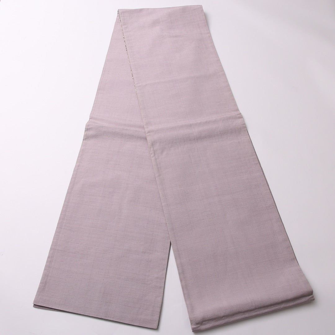 袋帯（紬） 帯丈462cm 正絹 ポイント柄 染め帯 インフォーマル 花柄 紫系 緑系 1243-01556