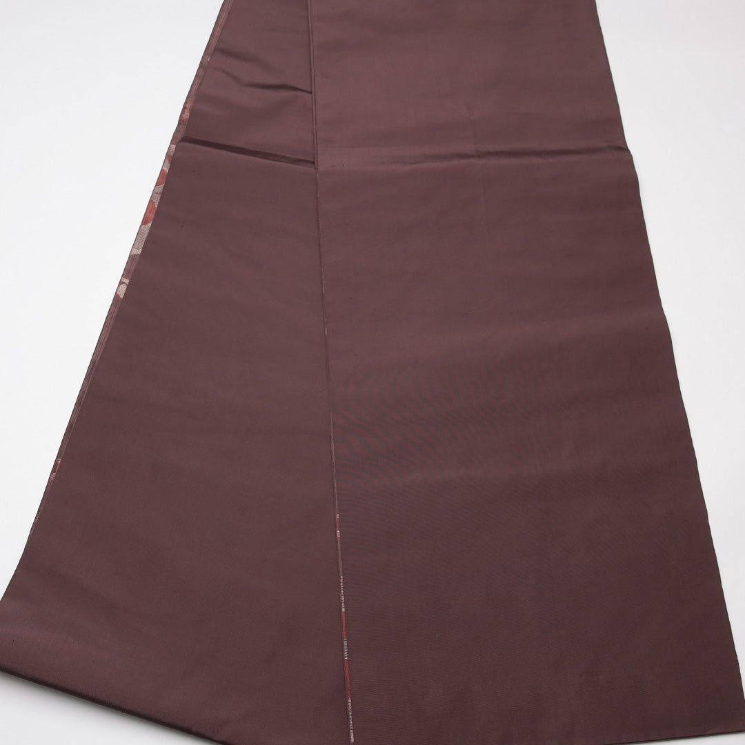 未使用品 袋帯 帯丈436cm 正絹 六通 古今帯 インフォーマル 花菱 茶系 1243-01234