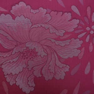 アンティーク 紬 袷 身丈146cm 裄62.5cm 正絹 ピンク系 Aランク 牡丹 1216-00650-3113
