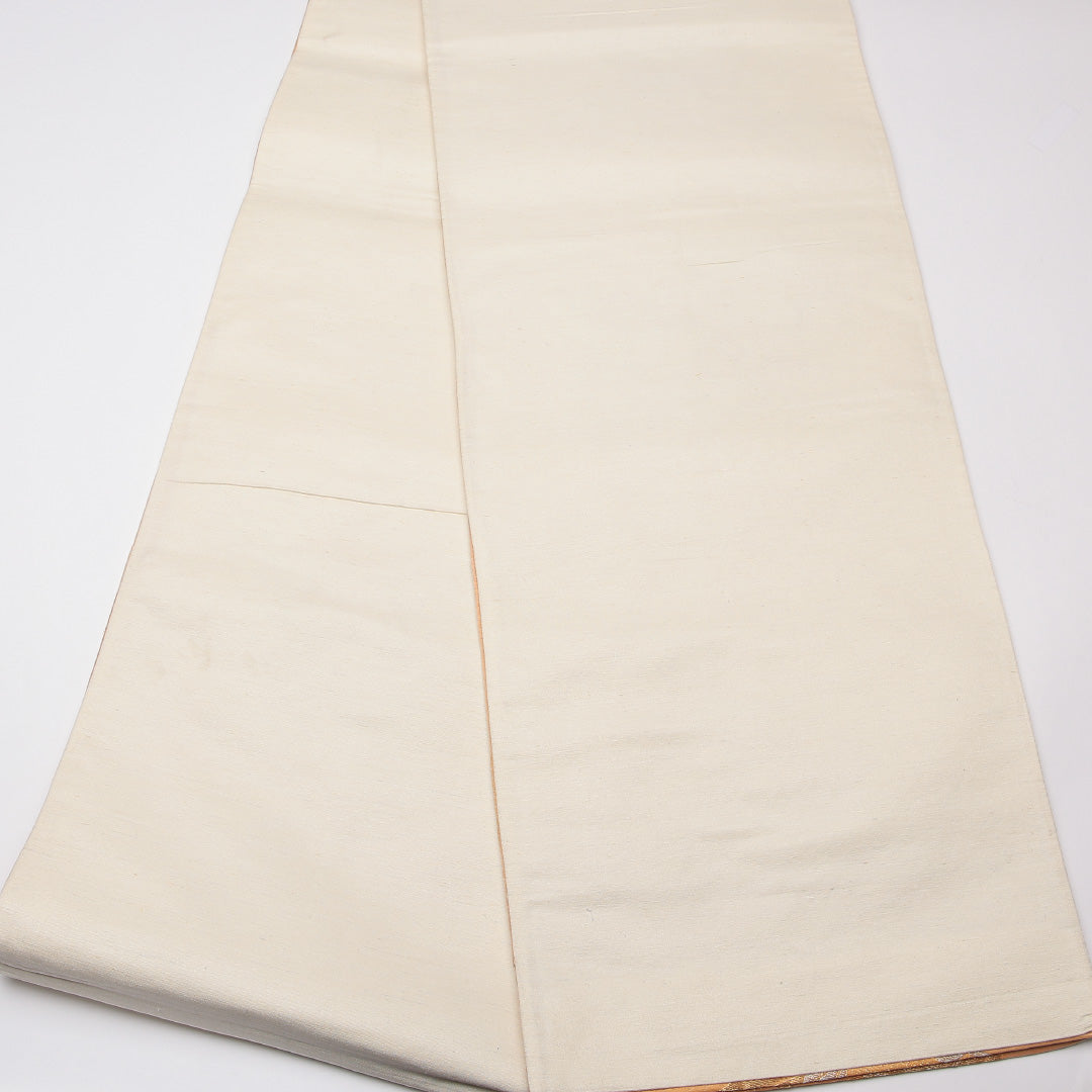 袋帯 帯丈412cm 六通 鶴 松 フォーマル 朱系 正絹 Aランク 1223-01325