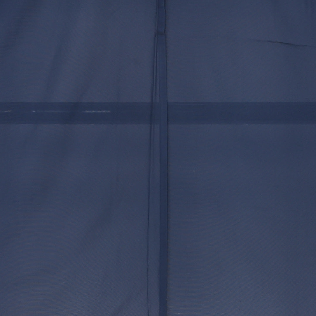 男着物 夏物 紗 身丈139cm 裄丈66cm 正絹 Sランク Sサイズ バチ衿 カジュアル 無地 紺系 1219-06289