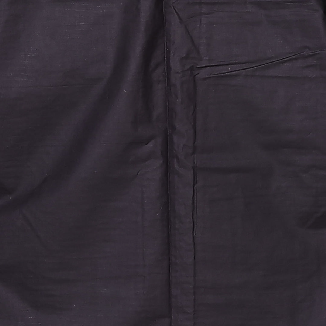 男着物 袷 身丈145cm 裄丈71cm 正絹 Sランク カジュアル 棒衿 Lサイズ 無地 紺系 RP 1224-13005