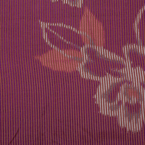 アンティーク 紬 袷 身丈145cm 裄63cm 正絹 紫系 Aランク 銘仙 牡丹 1216-00701-3120