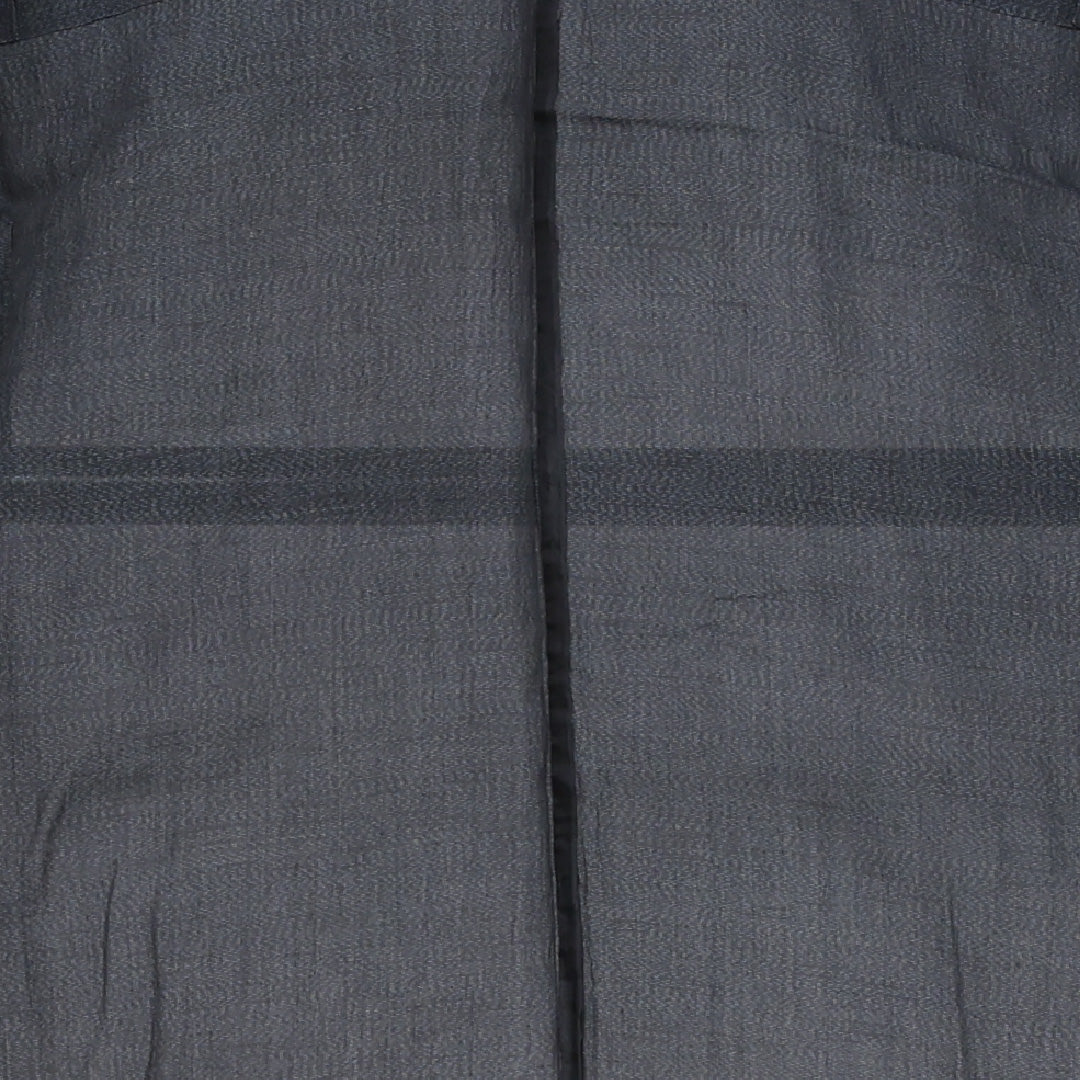 男着物 夏物 紗 身丈132cm 裄丈67cm 正絹 Aランク XSサイズ バチ衿 カジュアル 無地 黒系 1219-06288