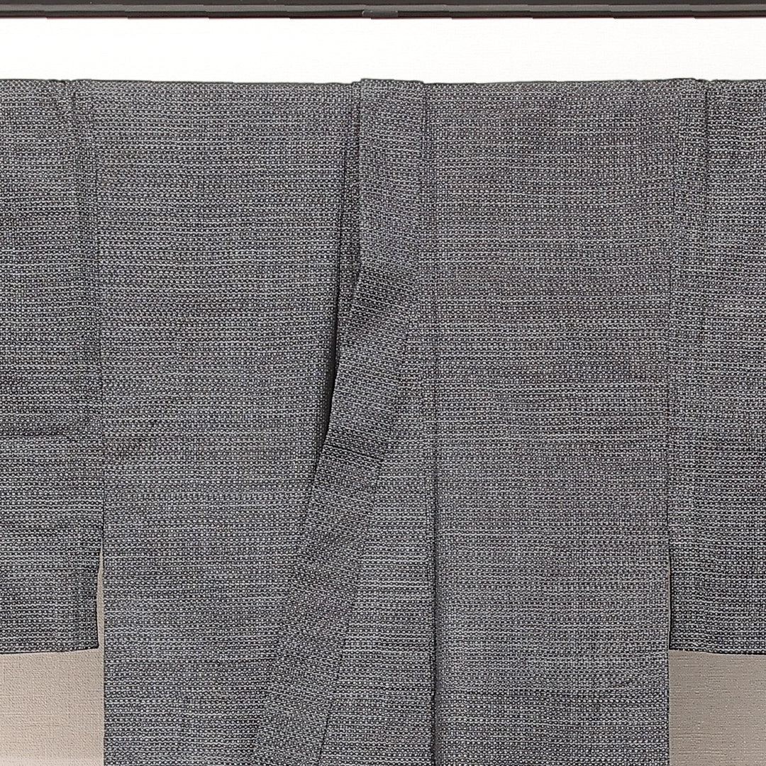アンサンブル 男着物 袷 身丈142cm 裄丈34cm 正絹 Aランク カジュアル 棒衿 2XLサイズ 十字絣 グレー系 RP 1224-17237