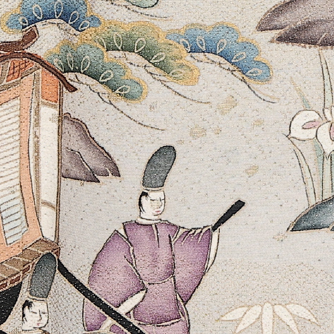 黒留袖 五つ紋 五三桐 身丈163cm 裄丈66.5cm Sランク 正絹 袷 比翼 広衿 L 京友禅 人物 京洛百景 吉祥文様 フォーマル 古典的 存在感 黒系 1211-F0572