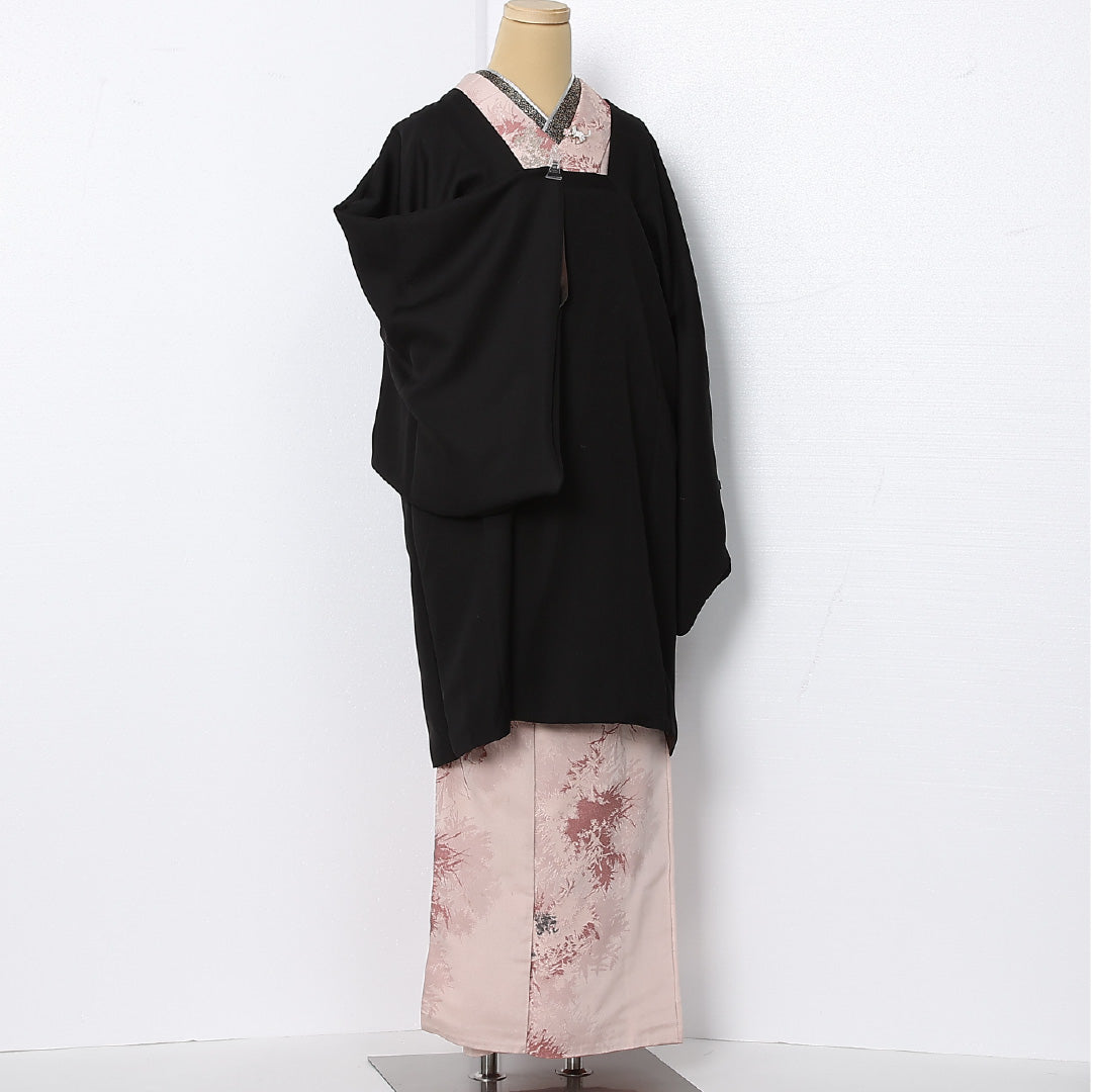 道行コート 袷 身丈94cm 裄丈68cm 正絹 Sランク セミフォーマル Lサイズ ポケットあり 創作柄 シック 粋 茶系 HP 1237-12892