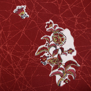 アンティーク 小紋 袷 身丈153cm 裄65.5cm 赤系 花柄 オリエンタル 正絹 Aランク 1215-01703-3212