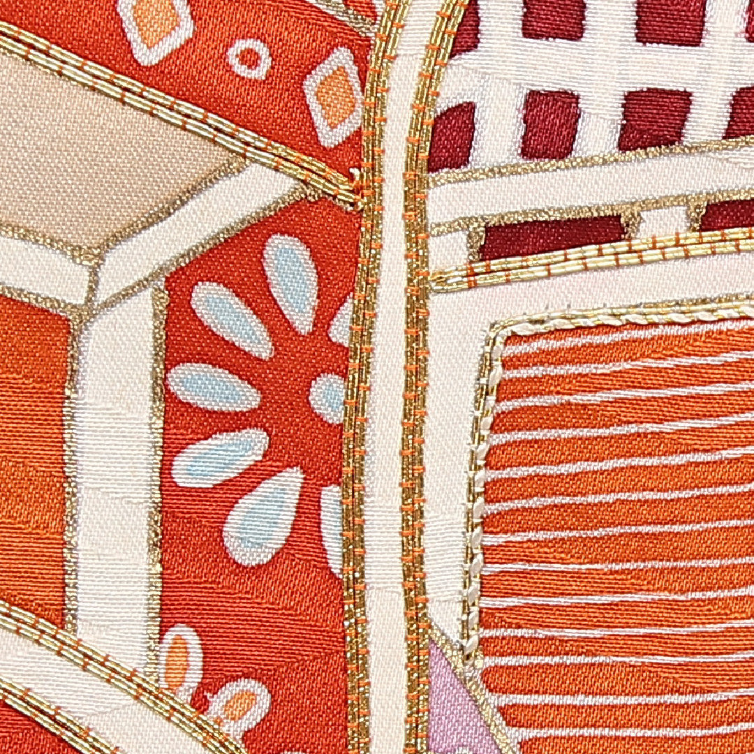 振袖 身丈173cm 裄丈69.5cm Sランク 正絹 袷 広衿 2XL 金駒刺繍 御所車 フォーマル 紫系 1213-F0516