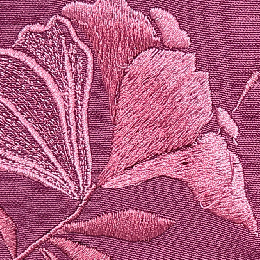 絵羽羽織 袷 身丈82cm 裄丈64cm 正絹 Aランク インフォーマル Mサイズ 刺繍 紐あり ハイビスカス 紫系 RP 1234-14707