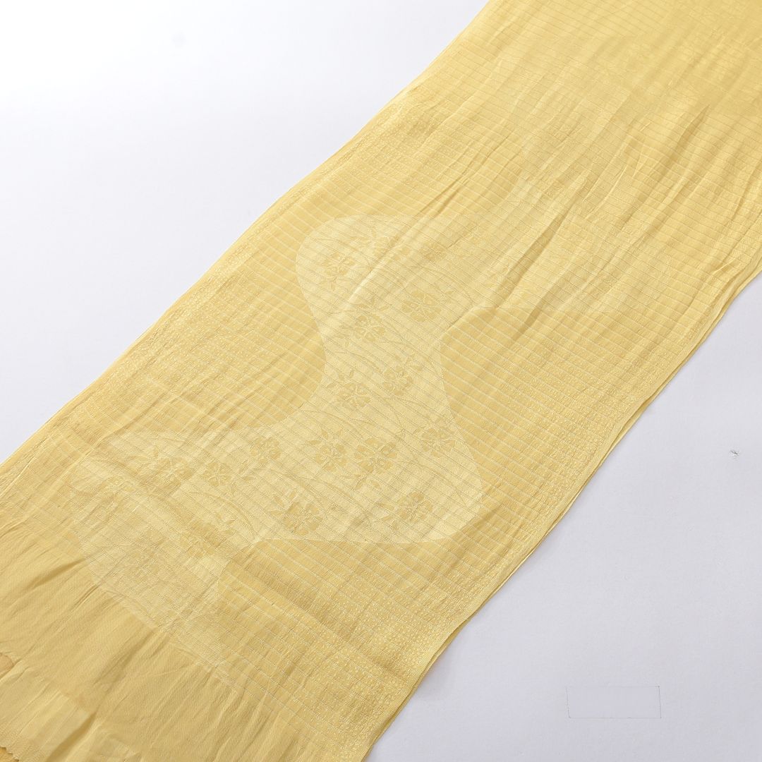 夏物 帯揚げ 正絹 絽 金彩 黄系 1252-00710