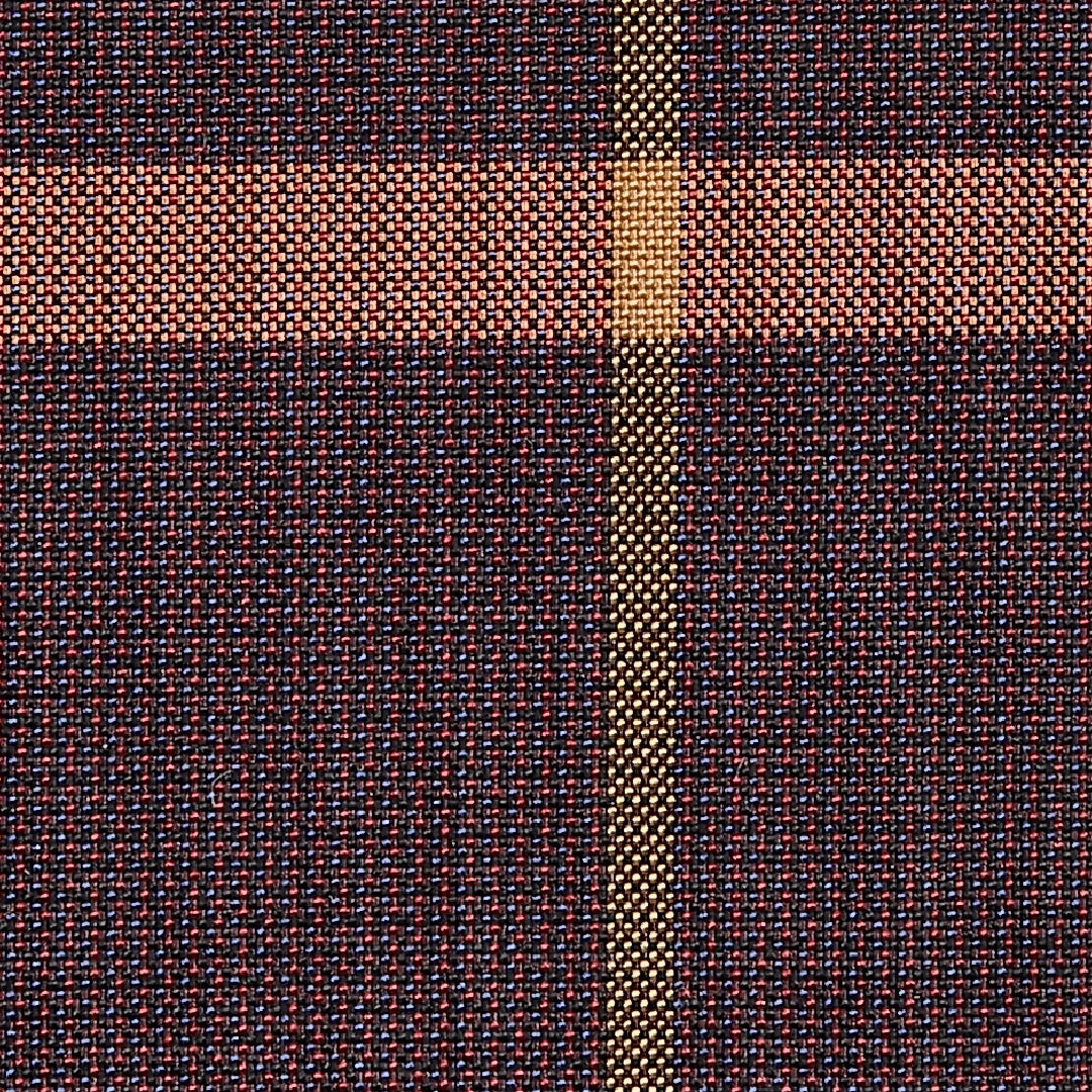 大島紬 袷 身丈157cm 裄66cm 正絹 格子 紫系 Aランク 1216-01425