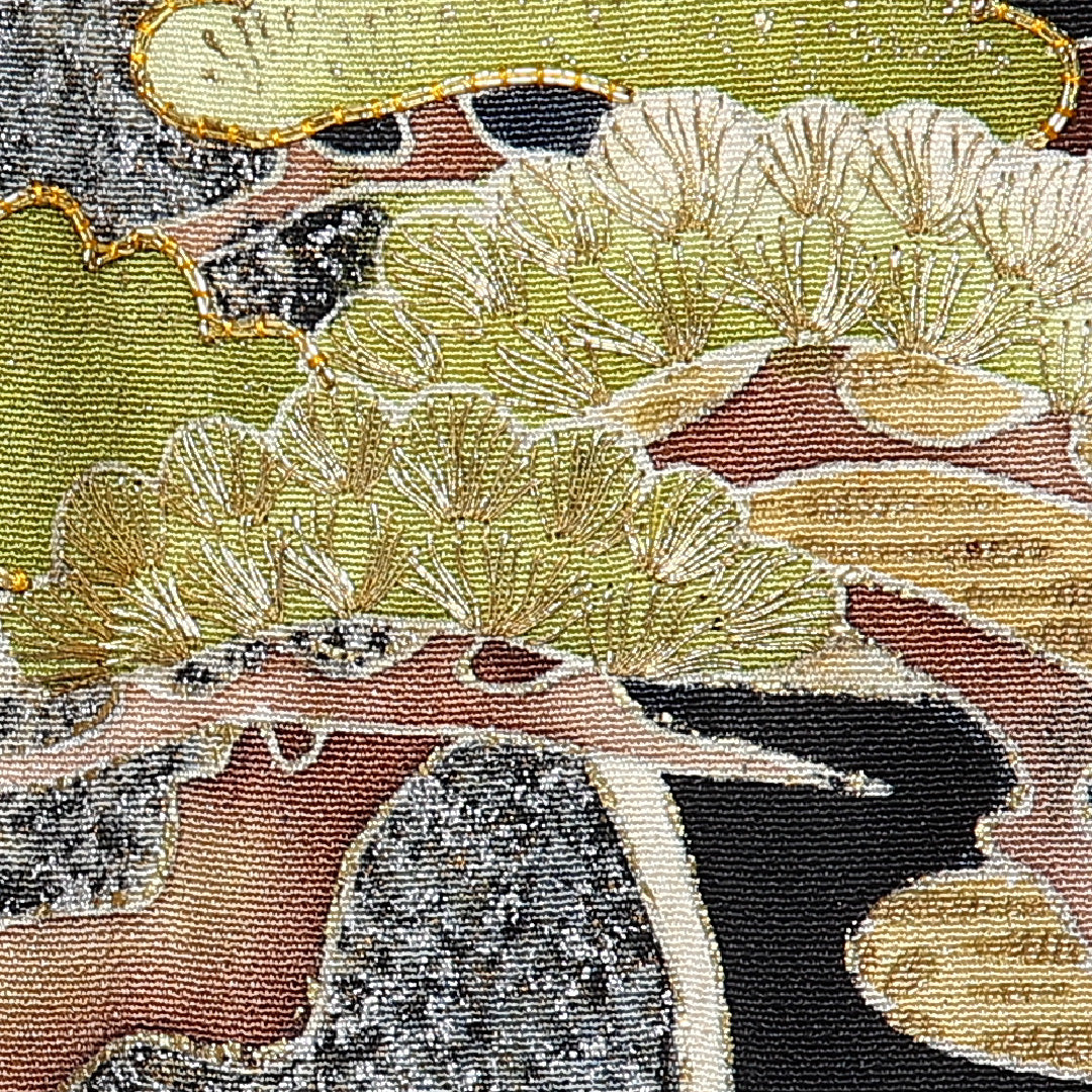 黒留袖 五つ紋 鶴の丸 身丈155cm 裄丈63.5cm Sランク 正絹 袷 比翼 広衿 M 金駒刺繍 エ霞 桐 松 京友禅 フォーマル 黒系 1211-F0338