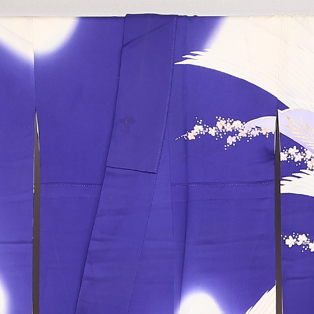 振袖 袷 身丈166cm 裄丈65cm 正絹 Bランク フォーマル 広衿 XLサイズ 鳳凰 青系 RP 1215-06801