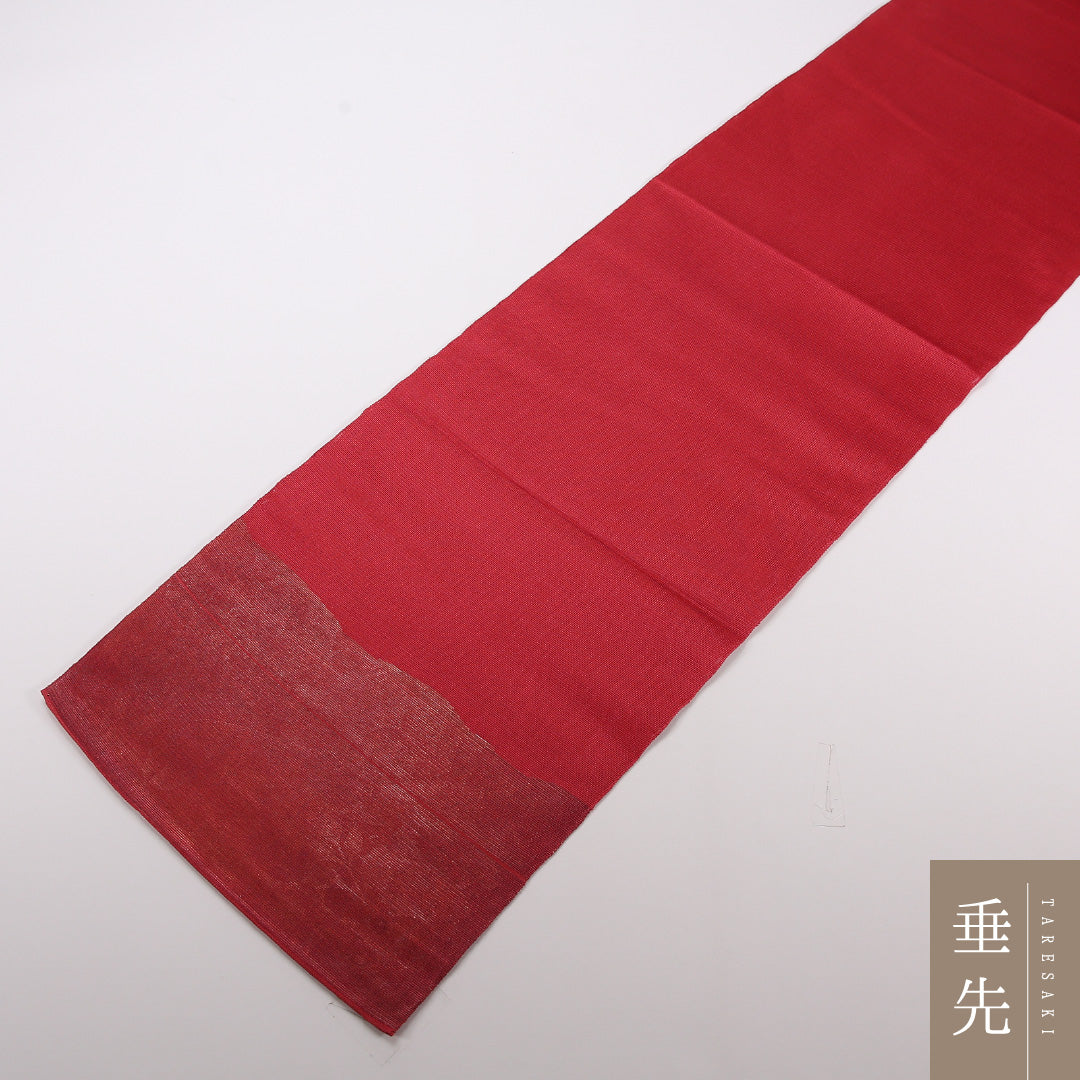 夏物 袋帯 帯丈418cm 正絹 ポイント柄 セミフォーマル 植物柄 赤系 1243-02489