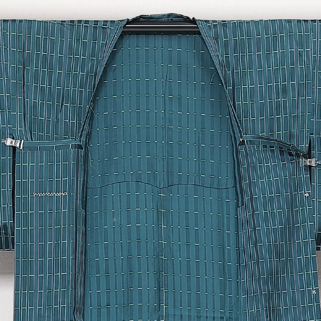 道行コート 単衣 身丈129cm 裄丈64cm 正絹 Sランク セミフォーマル Mサイズ 青系 RP 1237-13976