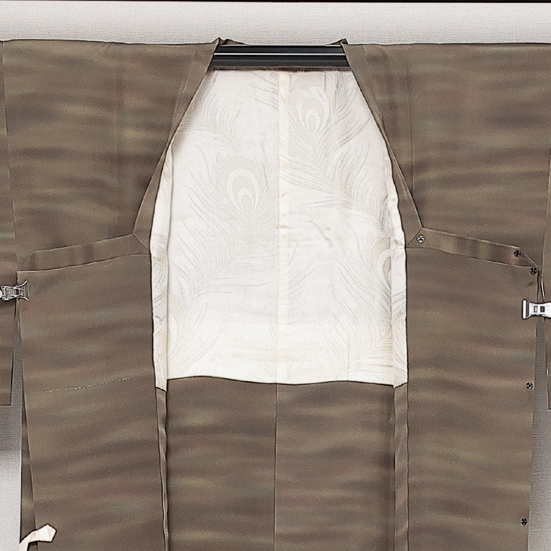 道行コート 袷 身丈87cm 裄丈64cm 正絹 Sランク XSサイズ 創作柄 緑系 RP 1237-13880