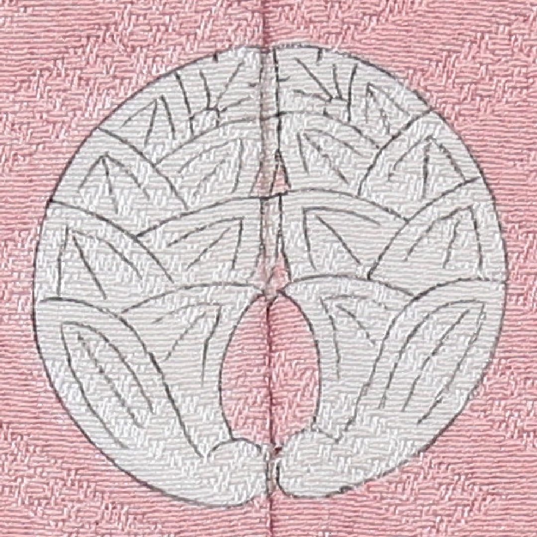 色無地 袷 身丈151cm 裄62.5cm 一つ紋 地紋あり 正絹 ピンク系 Sランク 抱き名荷 紗綾形 一つ紋 1214-00354-2213
