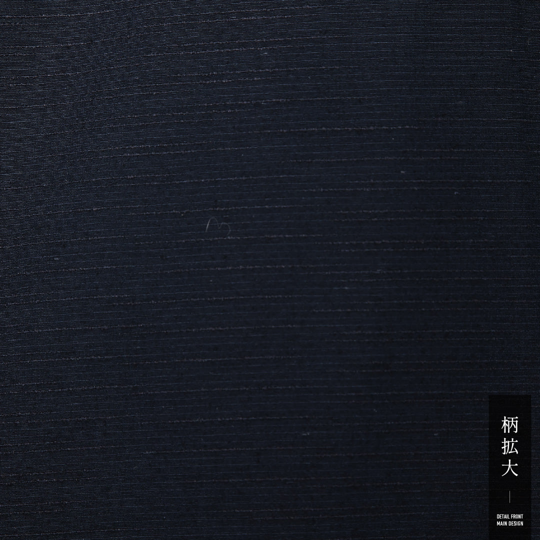 男着物 袷 身丈145cm 裄丈71cm 正絹 Sランク カジュアル 棒衿 Lサイズ 無地 紺系 RP 1224-13005