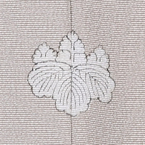 色留袖  袷 身丈168cm 裄65cm Bランク 三つ紋 正絹 広衿 比翼仕立て 五三桐 通紋 松や菊 ベージュ系 1211-00098