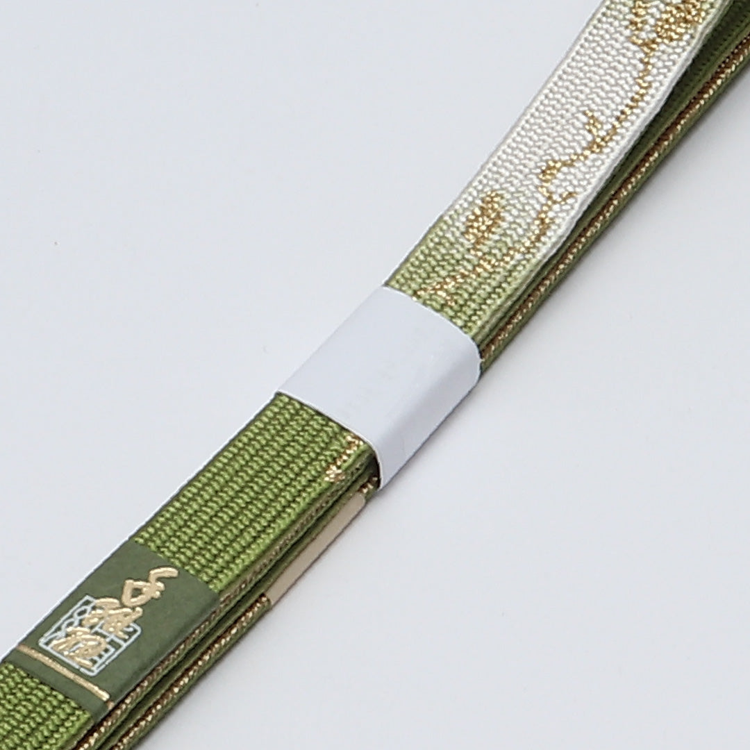 未使用品 帯締め 平組紐 高麗組 正絹 緑系 1251-02057