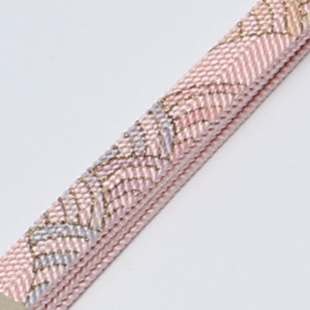 未使用品 帯締め 平組紐 笹浪組 正絹 ピンク系 1251-02066