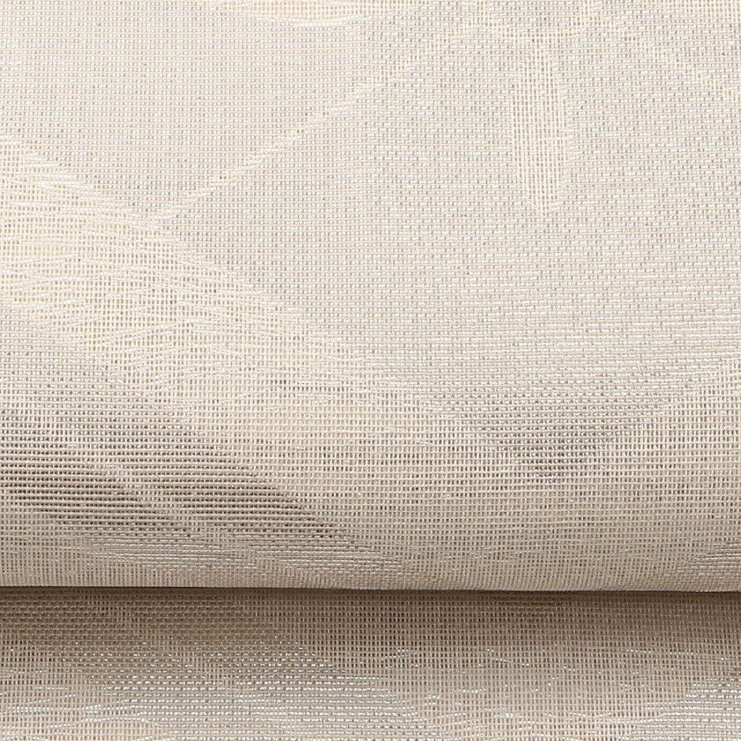 夏物 袋帯 帯丈430cm 正絹 全通 インフォーマル 菊菱 クリーム系 1243-02437