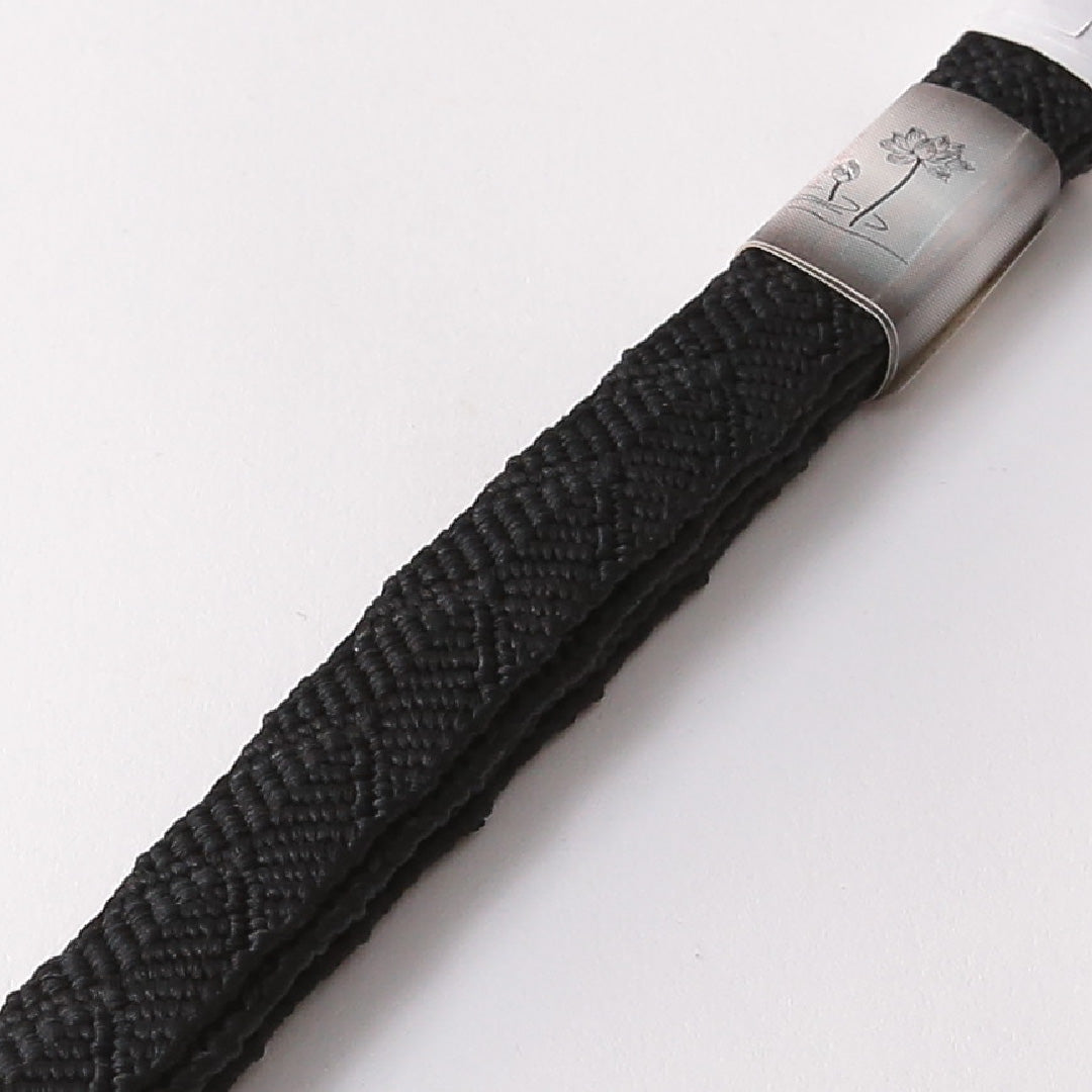 未使用品 弔事用 帯締め 平組紐 唐組 正絹 黒系 1251-01904
