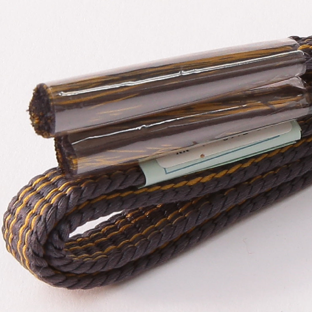 未使用品 帯締め 平組紐 鎌倉組 正絹 紺系 黄系 1251-01765