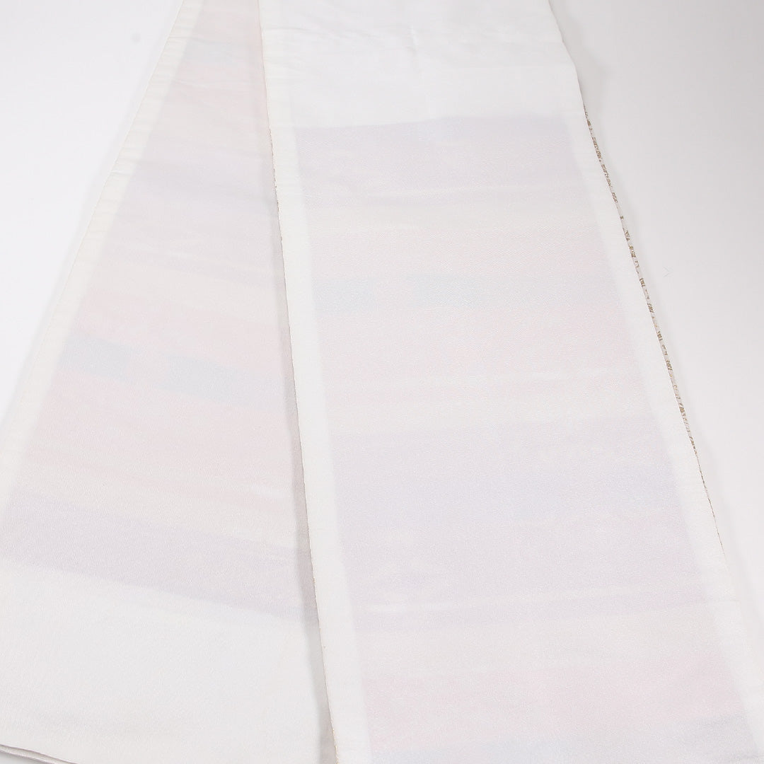 宝相華 袋帯 帯丈432cm 正絹 六通 フォーマル クリーム系 1243-02610