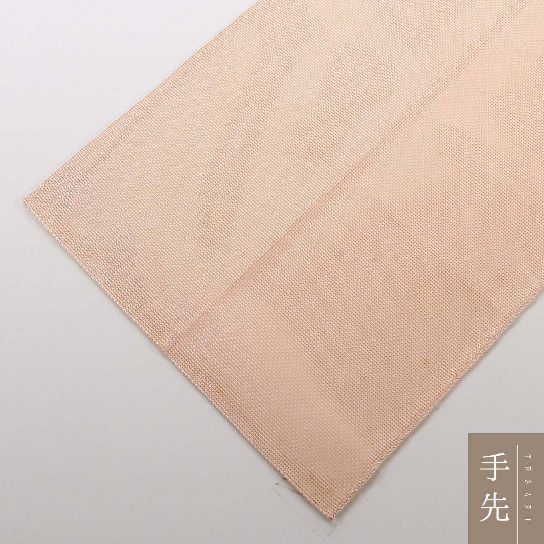 夏物 袋帯 帯丈424cm 正絹 ポイント柄 セミフォーマル 流水 クリーム系 朱系 1243-02487