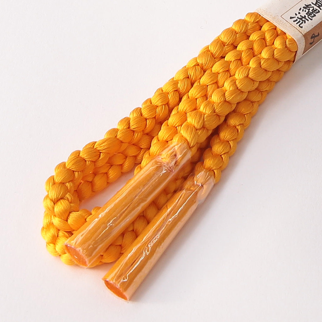 未使用品 帯締め 丸組紐 四つ組 正絹 朱系 1251-01616