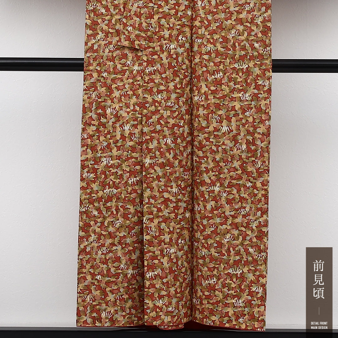 リサイクル着物 小紋 袷 身丈149cm 裄丈65cm 正絹 Aランク イン