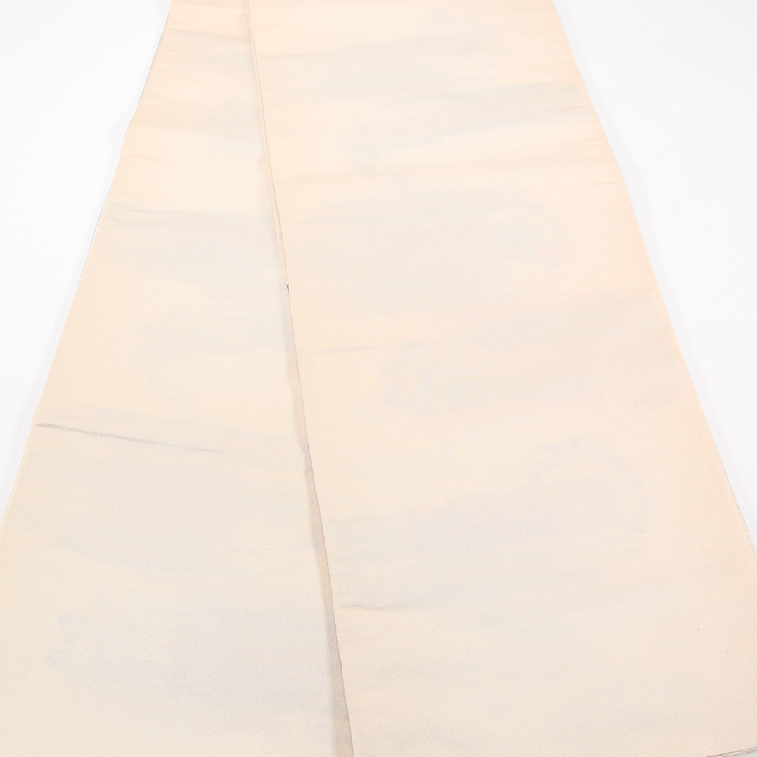 袋帯 帯丈424cm 正絹 六通 フォーマル 宝相華 立涌 クリーム系 1243-02554