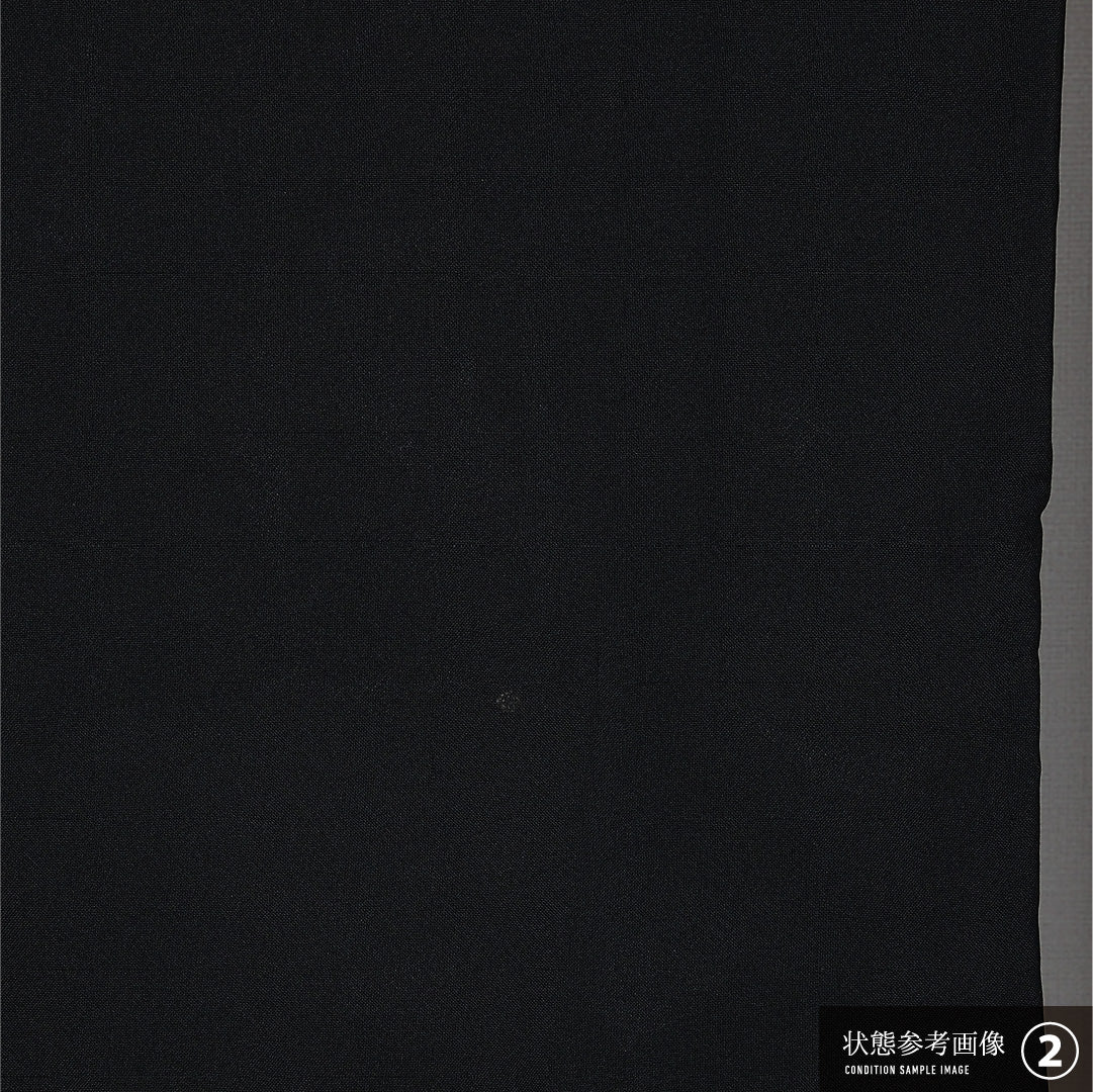 黒羽織 袷 身丈79cm 裄丈60cm 正絹 Bランク インフォーマル Sサイズ 紐あり 風景柄 黒系 RP 1233-12734