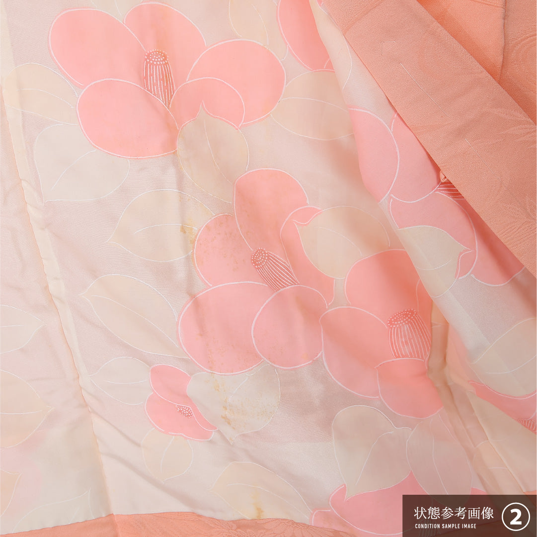 羽織 袷 身丈88cm 裄丈64cm 正絹 Aランク カジュアル Mサイズ 流水 菊 ピンク系 HP 1232-12568